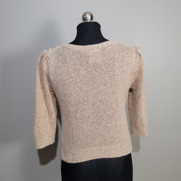 80s tan argyle knit sweater - Picture 2 of 7